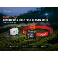 Đèn pin đeo trán Fenix HL18R-T V2.0 – Siêu nhẹ, sạc Type-C, chống nước IP66, chạy bộ trail