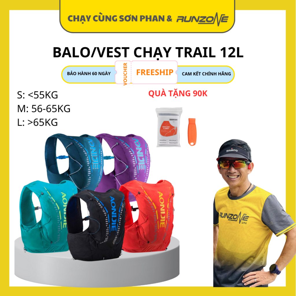 Balo Chạy Bộ Chạy Trail Dung Tich 12L Aonijie C962 - RunZone