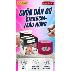 Băng Dán Cơ Thể Thao, Cuộn Dán Cơ 5cm x 5m – Hỗ Trợ Vận Động, Đá Banh, Cầu Lông, Bóng Chuyền, Chạy Bộ