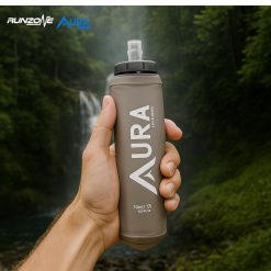 Bình Nước Mềm 500ml Aura -Nắp Rộng Dễ Pha Dinh Dưỡng - Gấp Gọn - RunZone