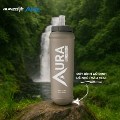 Bình Nước Mềm 500ml Aura -Nắp Rộng Dễ Pha Dinh Dưỡng - Gấp Gọn - RunZone