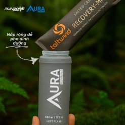 Bình Nước Mềm 500ml Aura -Nắp Rộng Dễ Pha Dinh Dưỡng - Gấp Gọn - RunZone