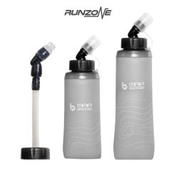 Bình Nước Mềm Gấp Gọn Map Brother Bình Xám – 250ml/500ml – Chốn Rò Rỉ – TPU Kháng Khuẩn – RunZone