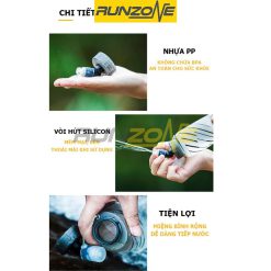 Bình Nước Mềm Gấp Gọn Map Brother Bình Xám – 250ml/500ml – Chốn Rò Rỉ – TPU Kháng Khuẩn – RunZone
