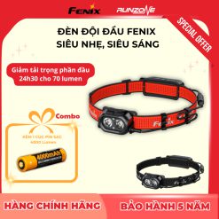 Đèn Đội Đầu, Đèn Pin Fenix, Đèn Chạy Trail Leo Núi-HP12R-T-1300 lumens, tầm chiếu xa 200m, Pin Phía Sau- Chuyên Chạy Ult