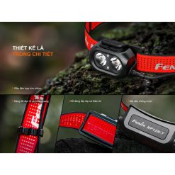 Đèn Đội Đầu, Đèn Pin Fenix, Đèn Chạy Trail Leo Núi-HP12R-T-1300 lumens, tầm chiếu xa 200m, Pin Phía Sau- Chuyên Chạy Ult