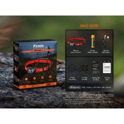 Đèn Đội Đầu, Đèn Pin Fenix, Đèn Chạy Trail Leo Núi-HP12R-T-1300 lumens, tầm chiếu xa 200m, Pin Phía Sau- Chuyên Chạy Ult