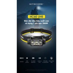 Đèn pin đội đầu Nitecore HC60 UHE sáng 1600 lumen chiếu xa 157m-RunZone