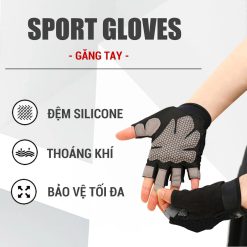 Găng Tay Tập Gym Nam Nữ GOODFIT GF203G Chính Hãng | Có Đệm Êm Chống Trượt, Hỗ Trợ Cầm Gậy, Đạp Xe, Tập Tạ