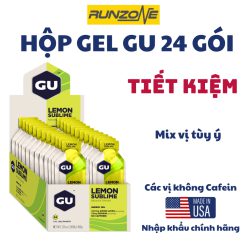 Gel GU Energy Hộp 24 Gói Mix Vị – Thực Phẩm Bổ Sung Năng Lượng Chạy Trail, Marathon