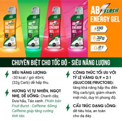 Gel Năng Lượng AB Gel Flash Dạng Lỏng 40g Dùng Cho Thể Thao, Chạy Bộ, Trail, Bóng Đá, 3 Môn Phối Hợp-RunZone