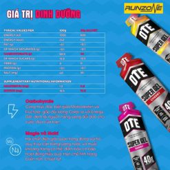 Gel Năng Lượng OTE Super Gel Điện Giải Tăng Thể Lực Cho Chạy Bộ, Chạy Trail, Đạp Xe – Dạng Lỏng Vị Tự Nhiên