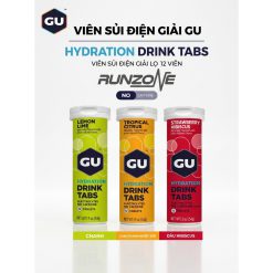 Hộp Muối Sủi Gu Nutrition Viên sủi điện giải Chống Chuột Rút Cân Bằng Điện Giải GU chạy bộ, đạp xe, chạy trail, tennis
