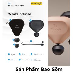 Máy massage Theragun Mini Gen 2, 3 cấp độ điều chỉnh, đi sâu các cơ 12mm, đầu mút foam xốp_Bảo hành 1 Năm_ RunZone