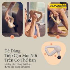 Máy massage Theragun Relief gõ đi sâu 10 mm, kèm 3 phụ kiện, giảm đau nhức,cứng khớp_Bảo hành 1 NĂM_RunZone
