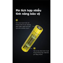 Pin sạc NITECORE NL1840 18650 dung lượng 4000mah- Dùng Đèn HC60. HC45, HC75-RunZone