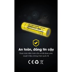 Pin sạc NITECORE NL1840 18650 dung lượng 4000mah- Dùng Đèn HC60. HC45, HC75-RunZone