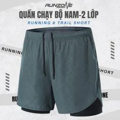 Quần chạy bộ nam RunZone có 4 túi lót trong đựng điện thoại thoáng khí nhẹ nhanh khô tiện dụng