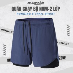 Quần chạy bộ nam RunZone có 4 túi lót trong đựng điện thoại thoáng khí nhẹ nhanh khô tiện dụng