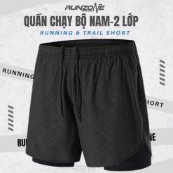 Quần chạy bộ nam RunZone có 4 túi lót trong đựng điện thoại thoáng khí nhẹ nhanh khô tiện dụng