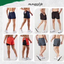 Quần chạy bộ nam RunZone có 4 túi lót trong đựng điện thoại thoáng khí nhẹ nhanh khô tiện dụng