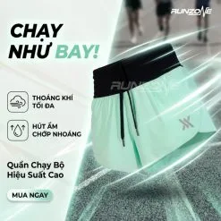 Quần Chạy Bộ Thể Thao Runzone Nam Nữ Short Belt - Có Belt Đựng điện Thoại Seamless Chạy Bộ Gym Pickleball Đa Năng