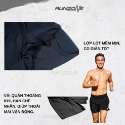Quần Chạy Bộ Thể Thao Runzone Nam Nữ Short Belt - Có Belt Đựng điện Thoại Seamless Chạy Bộ Gym Pickleball Đa Năng