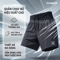 Quần Short Thể Thao Runzone Nam Short Belt - Có Belt Đựng điện Thoại Seamless Chạy Bộ Gym Pickleball Đa Năng