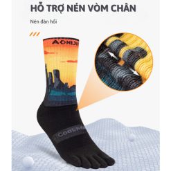 Tất Chạy Bộ - Vớ Xỏ Ngón Chạy Bộ Nam Nữ Runzone Aonijie Coolmax Cao Cấp, Chống Phồng Rộp, Thoáng Khí, Chống Chafing