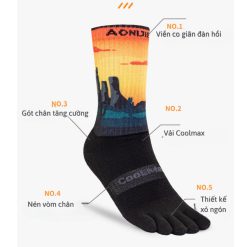 Tất Chạy Bộ - Vớ Xỏ Ngón Chạy Bộ Nam Nữ Runzone Aonijie Coolmax Cao Cấp, Chống Phồng Rộp, Thoáng Khí, Chống Chafing