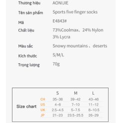 Tất Chạy Bộ - Vớ Xỏ Ngón Chạy Bộ Nam Nữ Runzone Aonijie Coolmax Cao Cấp, Chống Phồng Rộp, Thoáng Khí, Chống Chafing