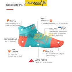 Tất Xỏ Ngón Chạy Bộ Chạy Trail Leo Núi- Hạn Chế Phồng Rộp Chân  Aonijie E4801- Combo 3 đôi -RunZone