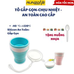 Tô Gấp Gọn Silicon Chịu Nhiệt Tốt- Ly Ăn Cháo- Cao Cấp 200ml- RunZone
