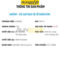 Xà Cạp Đi Rừng Gaiter Che Cổ Giày Aonijie E941-RunZone